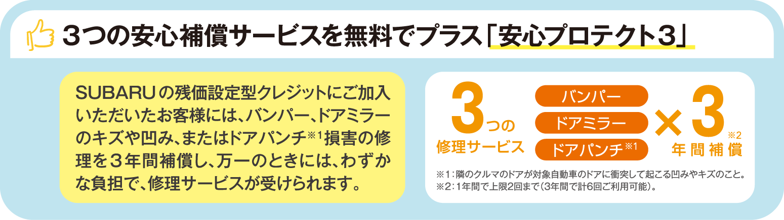 3つの安心補償サービスを無料でプラス「安心プロテクト3」