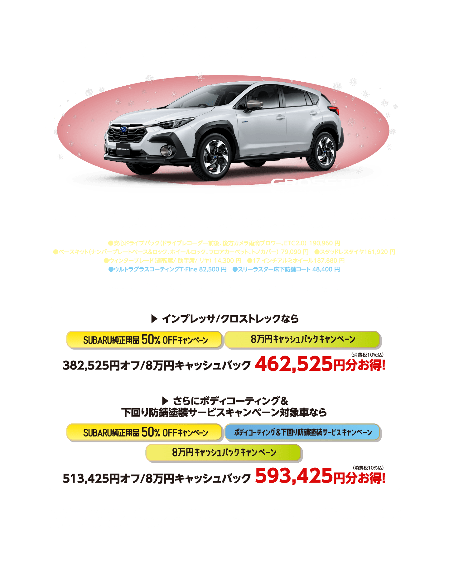 ３つのお得なキャンペーンで、北国のカーライフ安心オプションもしっかり揃えましょう！