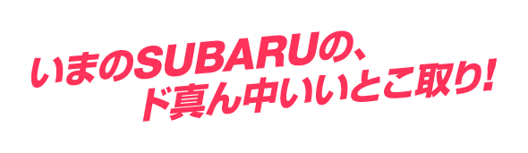いまのSUBARUの、ド真ん中いいとこ取り!