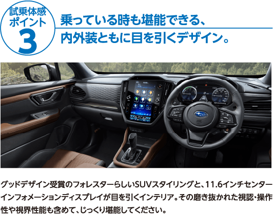 試乗体感ポイント3 乗っている時も堪能できる、内外装ともに目を引くデザイン。