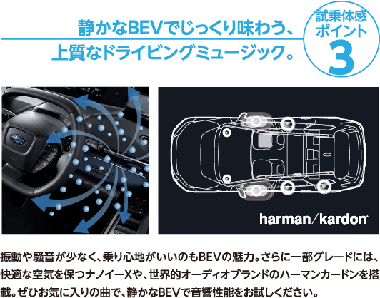 試乗体感ポイント3 静かなBEVでじっくり味わう、上質なドライビングミュージック。