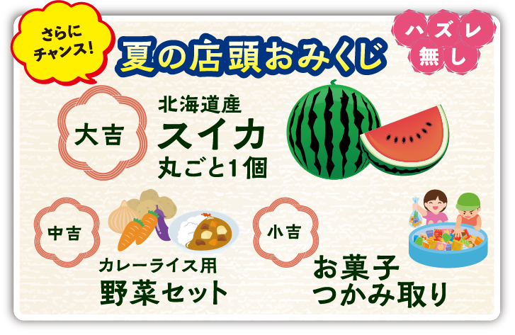 さらにチャンス 夏の店頭おみくじ