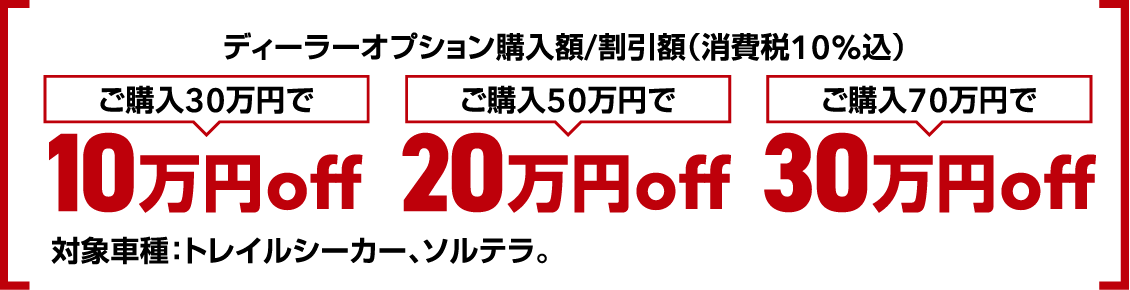 ディーラーオプション購入額/割引額(消費税10%込)