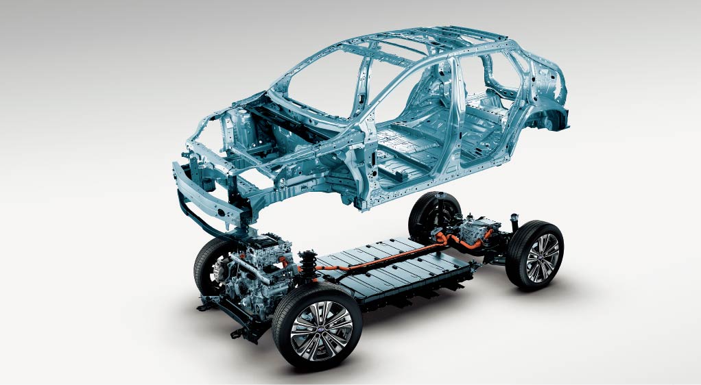 EV専用に新設計「e-スバルグローバルプラットフォーム」のイメージ